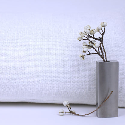 Linen Pillow Cover - Lumbar - White Open Weave - 12 x 20 - Stonewashed - Luxury Thick Linen