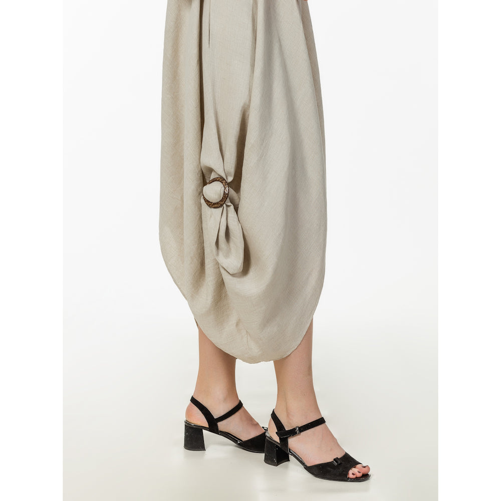 Linen Dress Lucia - Light Natural - Stonewashed - Luxury Medium Thick Linen