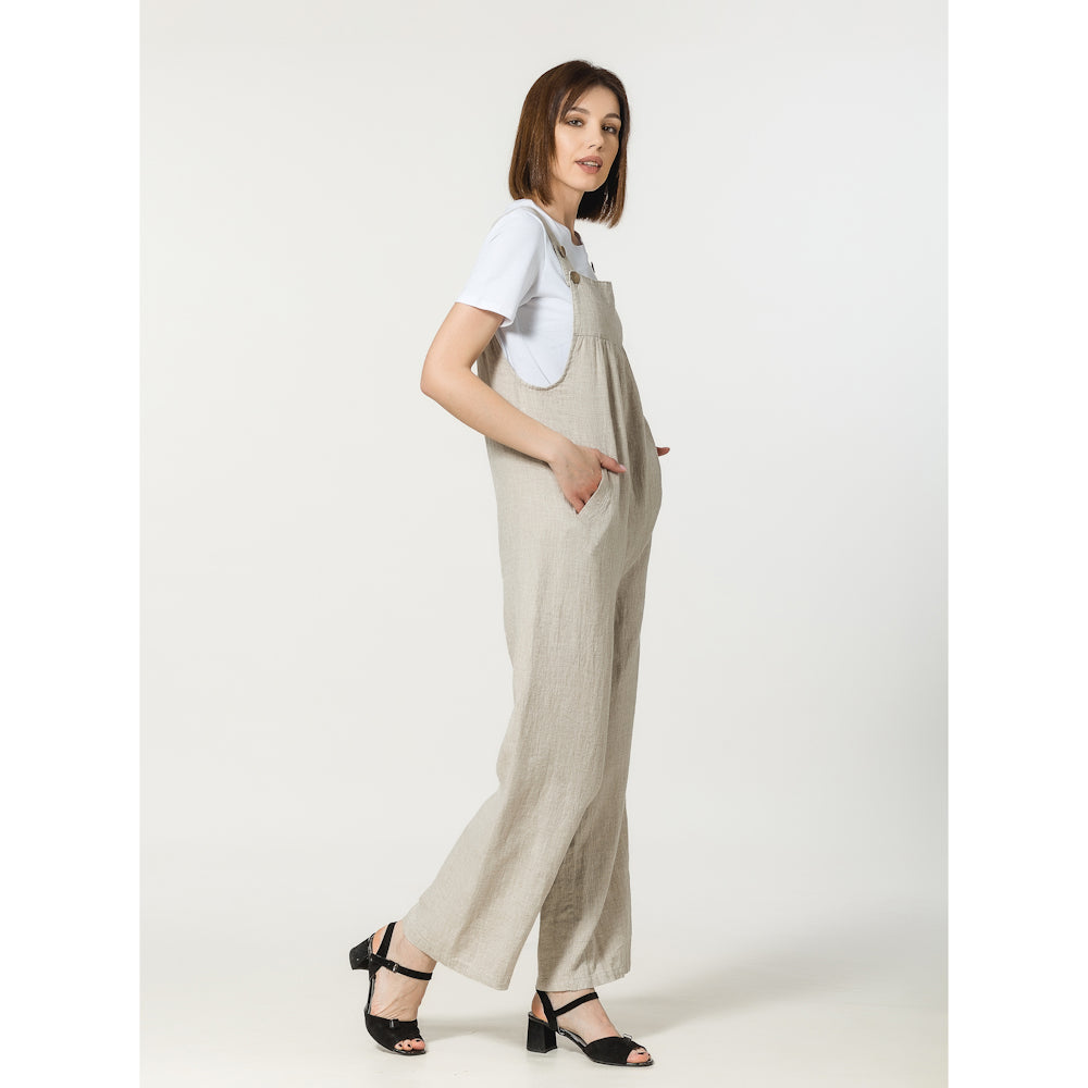 Linen Jumpsuit - Light Natural - Stonewashed - Luxury Medium Thick Linen