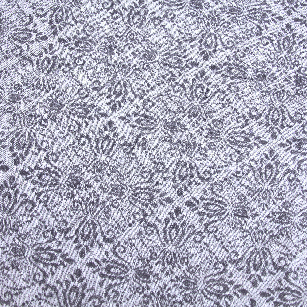 Linen Napkin - Stonewashed - Grey Jacquard with Frayed Edges - Thick Linen