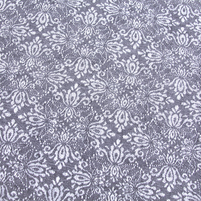 Linen Napkin - Stonewashed - Grey Jacquard with Frayed Edges - Thick Linen