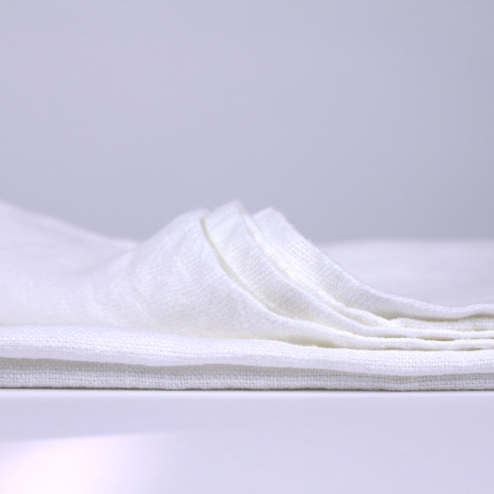 Linen Hand Towel - Stonewashed - Optic White - Luxury Thick Linen