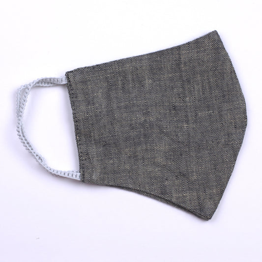Linen Face Mask - Stonewashed - Heather Grey - Very Soft - Washable and Reusable - 2-ply