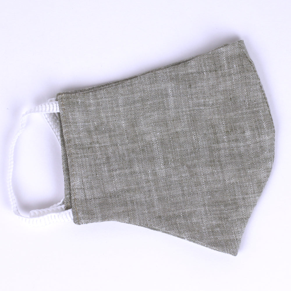 Linen Face Mask - Stonewashed - Natural Color - Very Soft - Washable and Reusable - 2-ply
