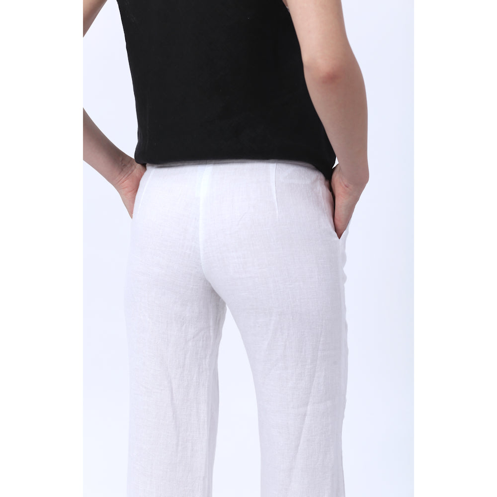 Linen Pants - White - Stonewashed - Luxury Medium Thick Linen