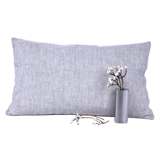 Linen Pillow Cover - Lumbar - Light Natural  - 12 x 20 - Stonewashed - Luxury Thick Linen