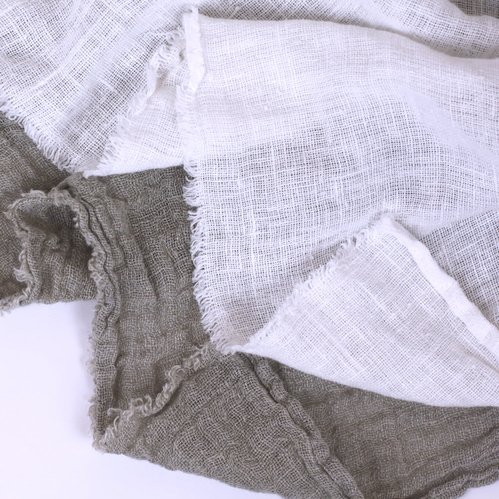 Stonewashed linen - pure 100% linen flax scarf white solid color pre-washed  laundered Europe European thin soft linen eco-friendly sustainable – L i n  e n C a s a