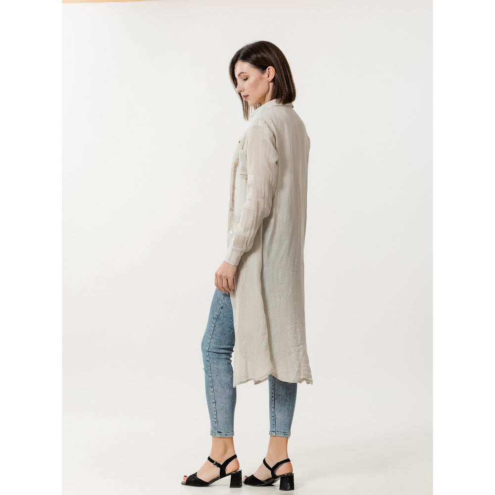 Linen Duster - Light Natural - Stonewashed - Luxury Gauze Linen