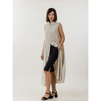 Linen Shorts - Black - Stonewashed - Luxury Medium Thick Linen