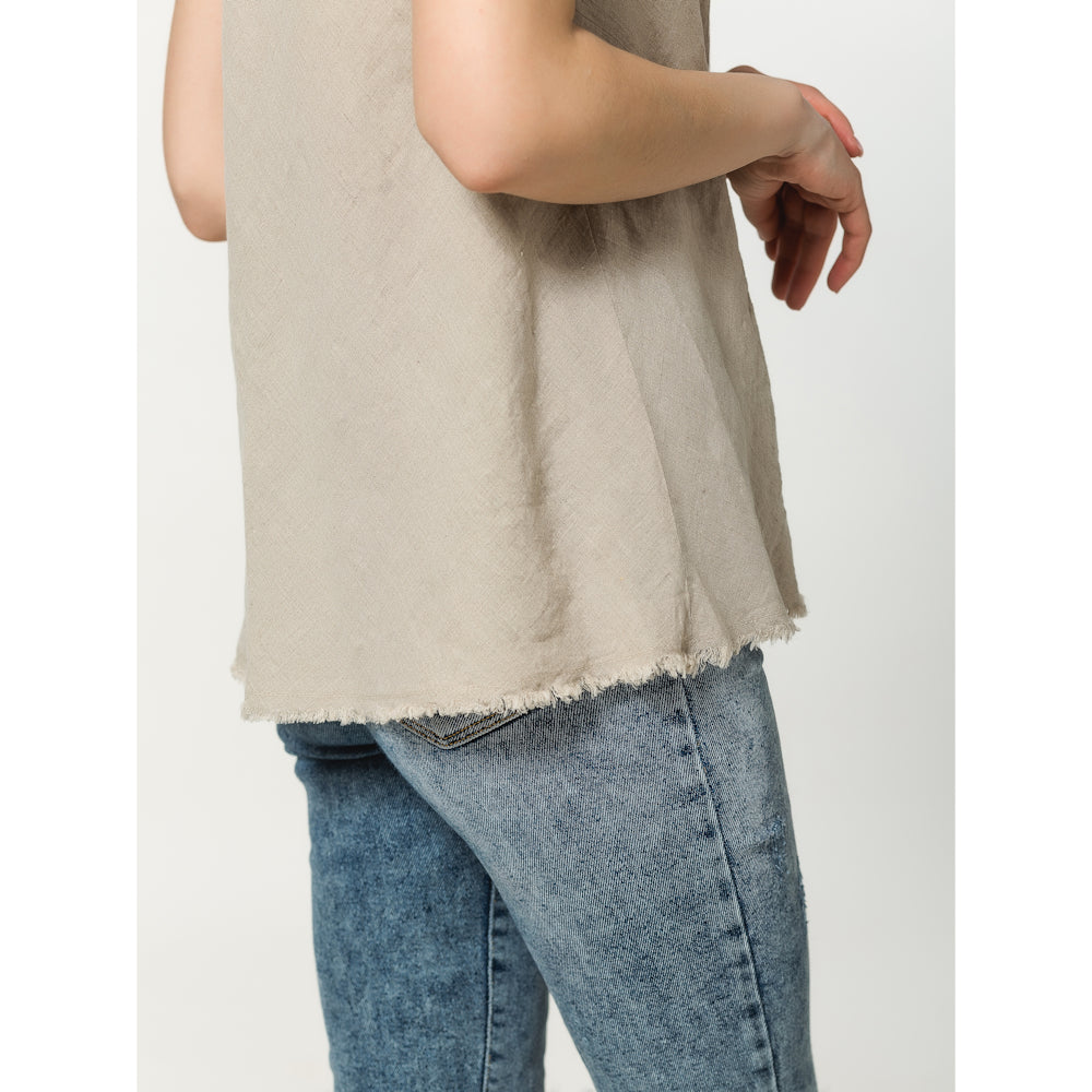 Linen Top - Natural - Stonewashed - Luxury Thin Linen
